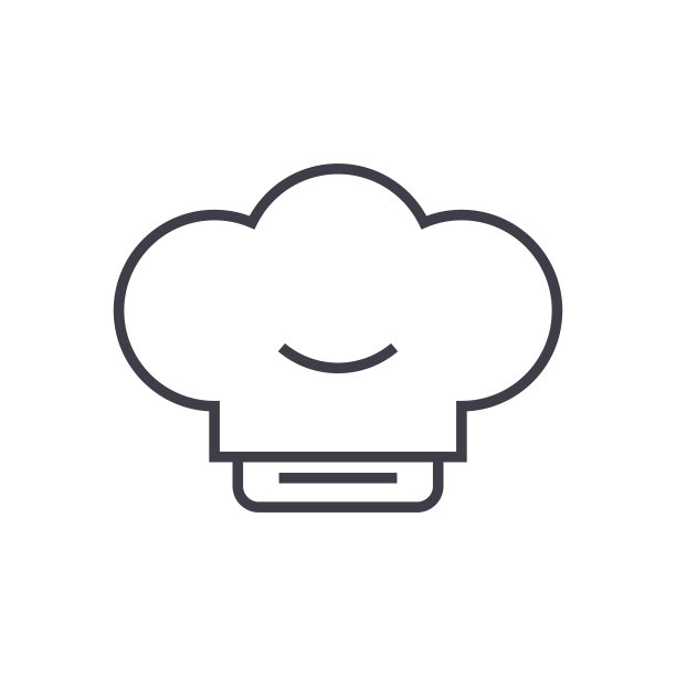 厨师帽矢量线图标，标志，插图的背景，可编辑的笔触图片下载