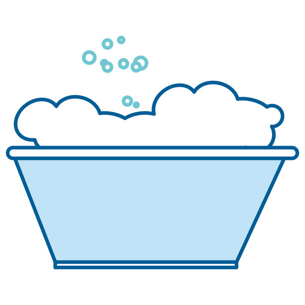 塑料洗衣容器与泡沫图片下载