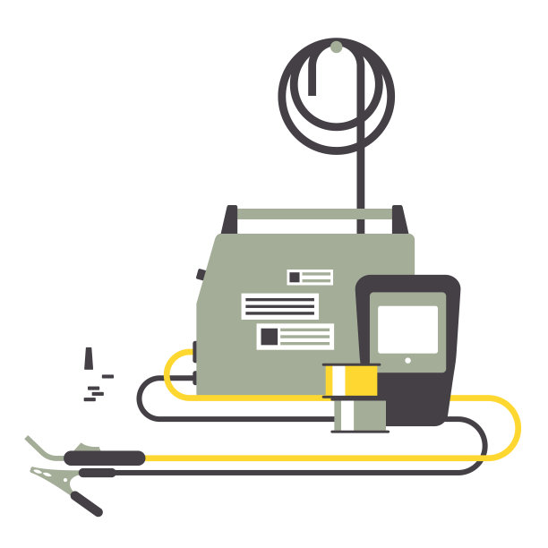 电焊设备在白色背景上的插图图片下载