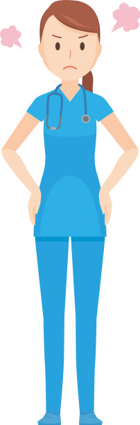 一个戴着蓝色磨砂膏的护士很生气图片下载
