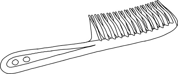 塑料扇贝的头发手绘素描涂鸦黑色和白色图片下载