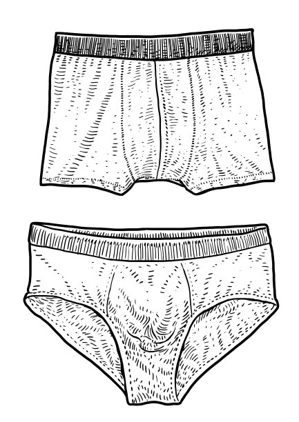 男士内衣插画、素描、雕刻、水墨、线条艺术、矢量图片下载