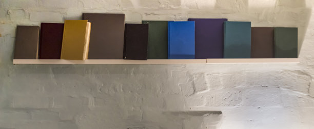 书架上的空白封面书图片下载