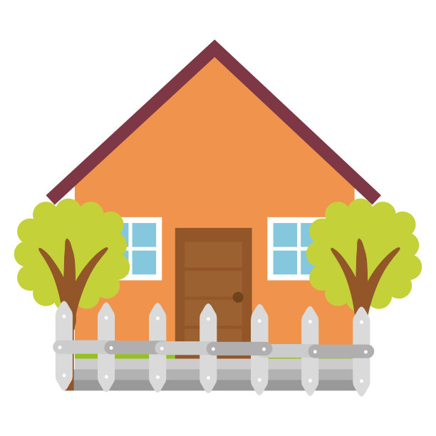 有树和篱笆的漂亮房子图片下载