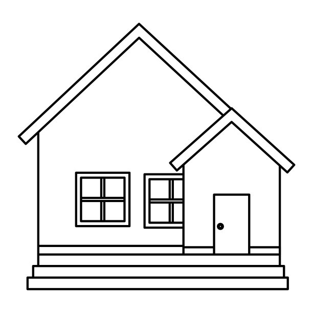 美丽的房屋建筑孤立图标图片下载