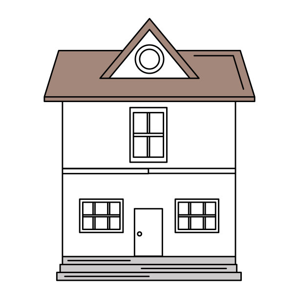 美丽的房屋建筑孤立图标图片下载