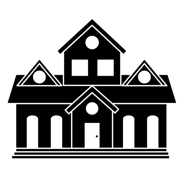 美丽的房屋建筑孤立图标图片下载