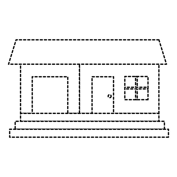 美丽的房屋建筑孤立图标图片下载
