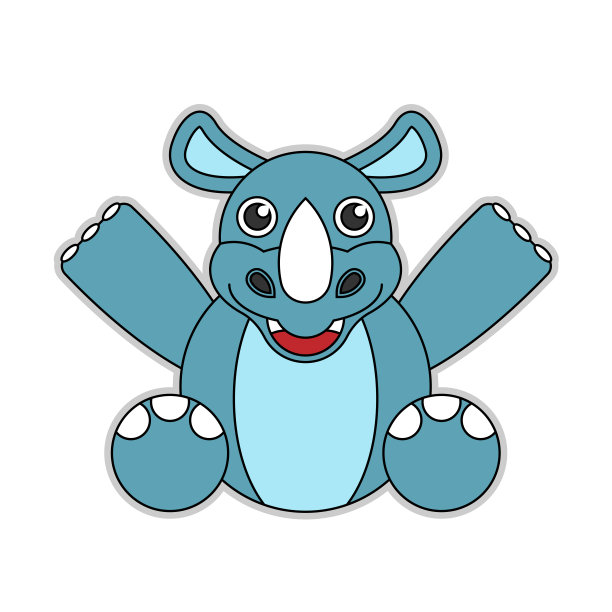 快乐的犀牛卡通图片下载