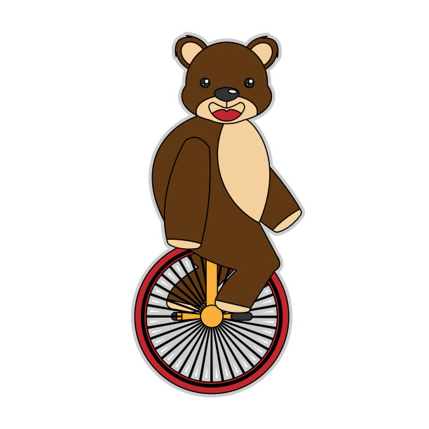 马戏团的熊骑自行车图片下载