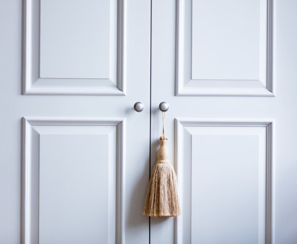 经典的白色橱柜门。图片下载