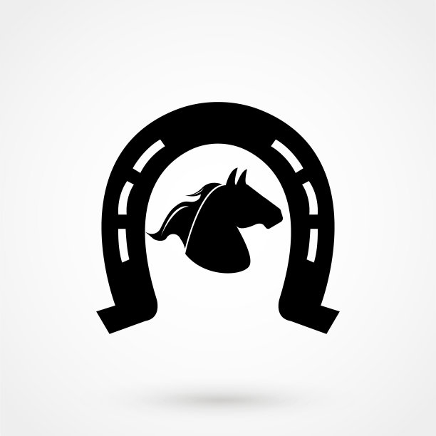 孤立的马蹄剪影图标图片下载