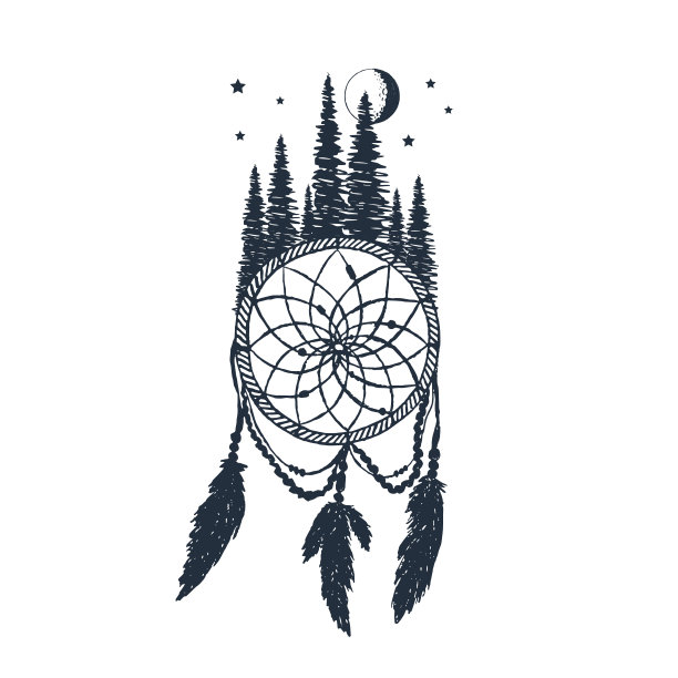 手绘捕梦网矢量插画图片下载