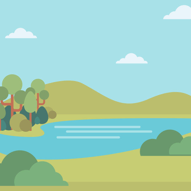 背景景观与山和河图片下载