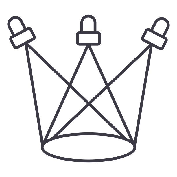 运动灯矢量线图标，标志，背景上的插图，可编辑的笔触图片下载