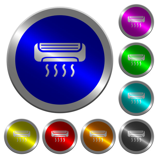 空调发光硬币状圆形彩色按钮图片下载