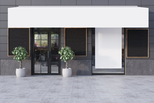 灰色的咖啡馆外挂着五张海报图片下载