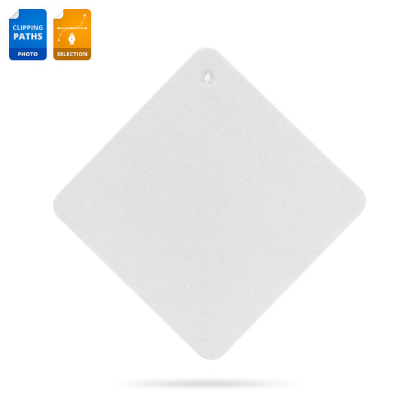 空白的汽车标志孤立在白色背景。方形标签为您的设计。剪辑路径对象。图片下载