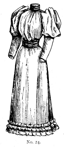 19世纪的女士们穿着羊腿，高领，褶边的时尚板;维多利亚时代的服装和最新时装1893年图片下载