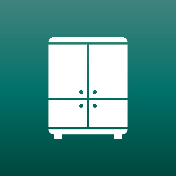 绿色背景上的橱柜图标。现代平面象形文字用于商业，营销，互联网。简单的平面矢量符号的网站设计。图片下载