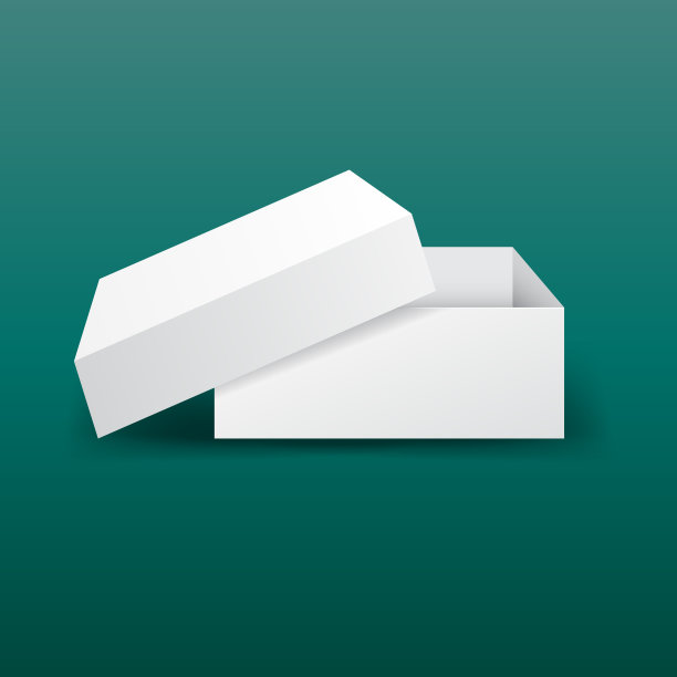 白色硬纸板箱。矢量插图上的绿色背景。图片下载