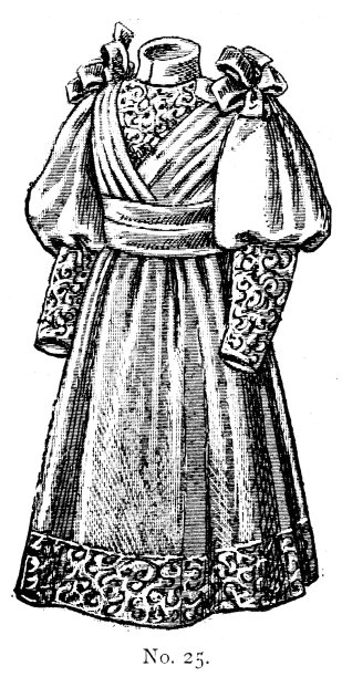 19世纪女士高领羊腿袖上衣的时尚盘;维多利亚时代的服装和最新时装1893年图片下载