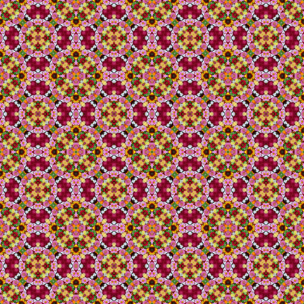 花无缝模式。万花筒的效果。图片下载