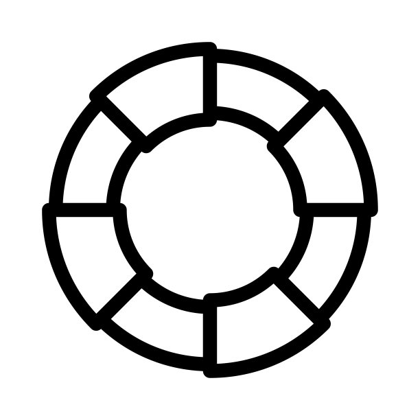 救生圈管细线矢量图标图片下载