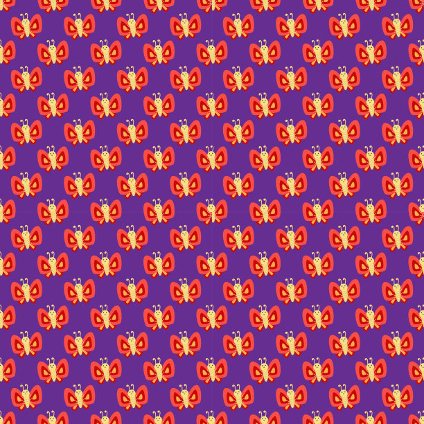 彩色蝴蝶装饰无缝图案矢量图形夏季自由飞翔呈现插图素材图片