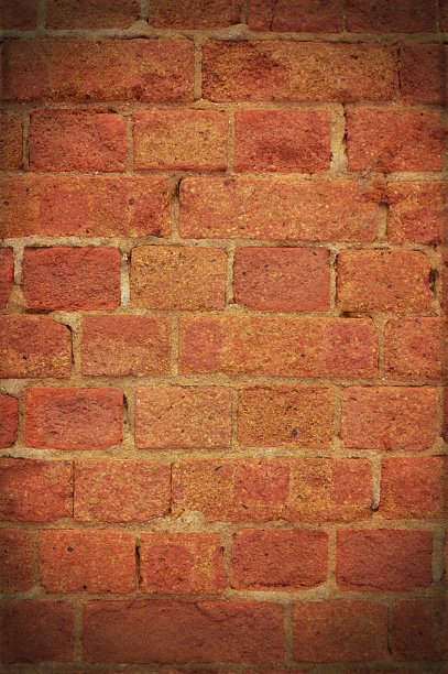 红砖墙背景-未经熟石灰素材图片