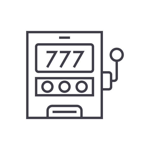 赌场机器，运气矢量线图标，标志，背景上的插图，可编辑的笔触图片下载