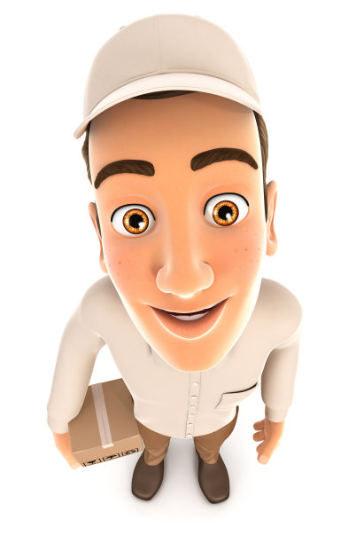 3d快递员站着看着摄像机图片下载