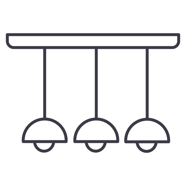 天花板灯灯矢量线图标，标志，插图的背景，可编辑的笔触图片下载