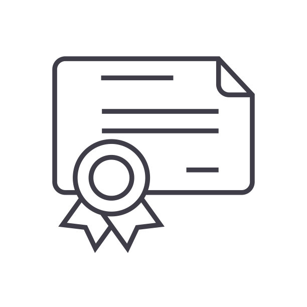 证书，文凭矢量线图标，标志，插图的背景，可编辑的笔画图片下载