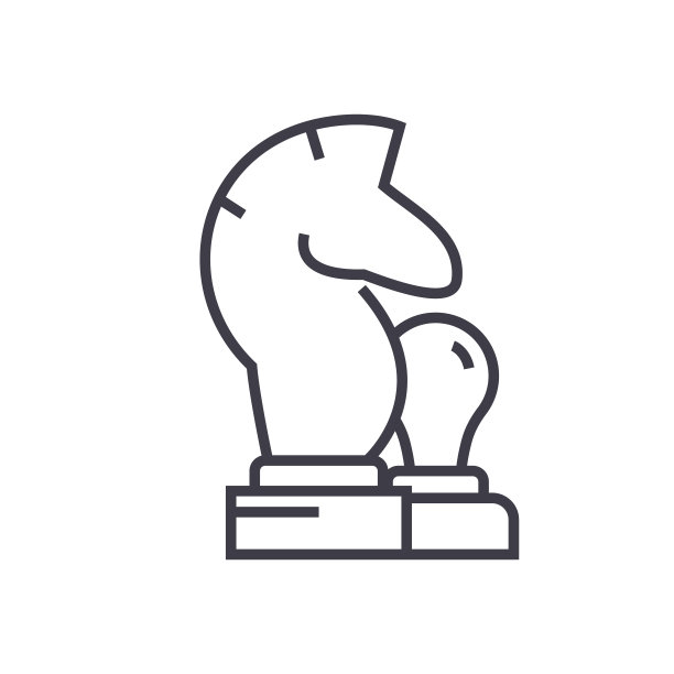 象棋马，卒矢量线图标，标志，插图的背景，可编辑的笔画图片下载