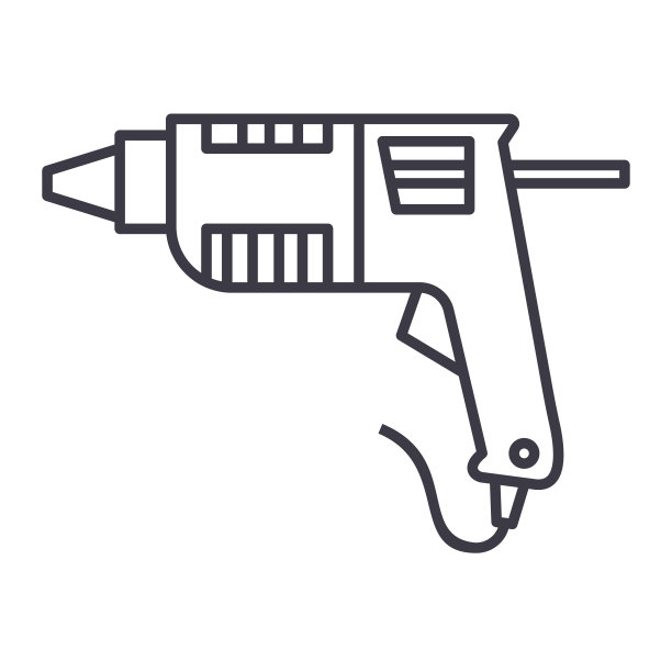 填缝枪，胶枪矢量线图标，标志，插图的背景，可编辑的笔触图片下载