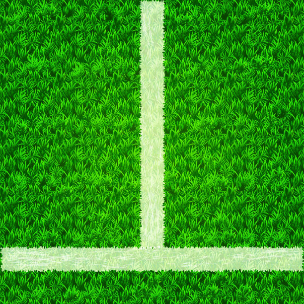 白色条纹线在草地运动场上，矢量图片下载