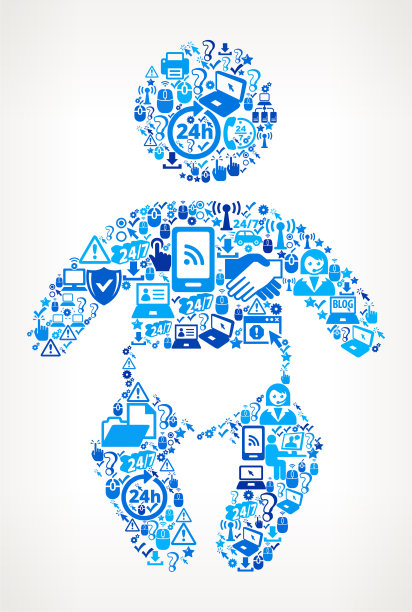 婴儿技术支持矢量图标模式图片下载