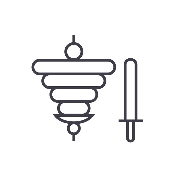 烤肉，快餐矢量线图标，标志，背景插图，可编辑的笔画图片下载