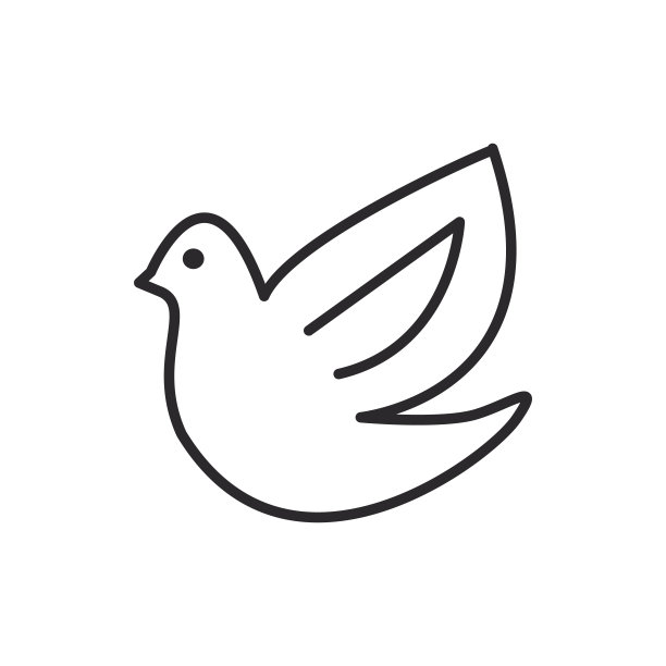 鸽子，鸟矢量线图标，标志，插图的背景，可编辑的笔触图片下载