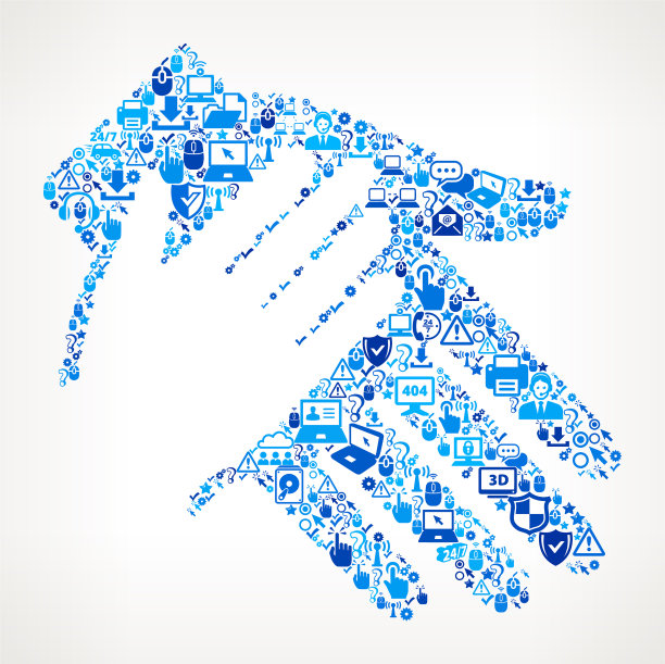 牵手技术支持矢量图标模式图片下载