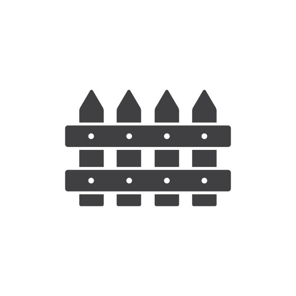 木栅栏图标上的白色背景图片下载