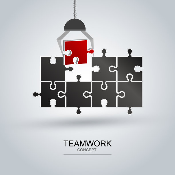拼图游戏的团队概念图片下载
