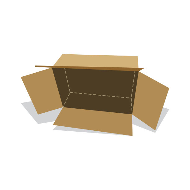 现实的棕色精益纸箱矢量插图，交付和包装图标图片下载