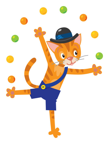 有趣的猫变戏法的人图片下载