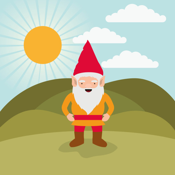 在山景背景中表现侏儒神奇的性格幸福图片下载