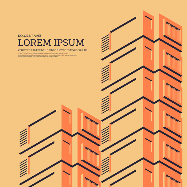 抽象的外部建筑等距海报背景图片下载