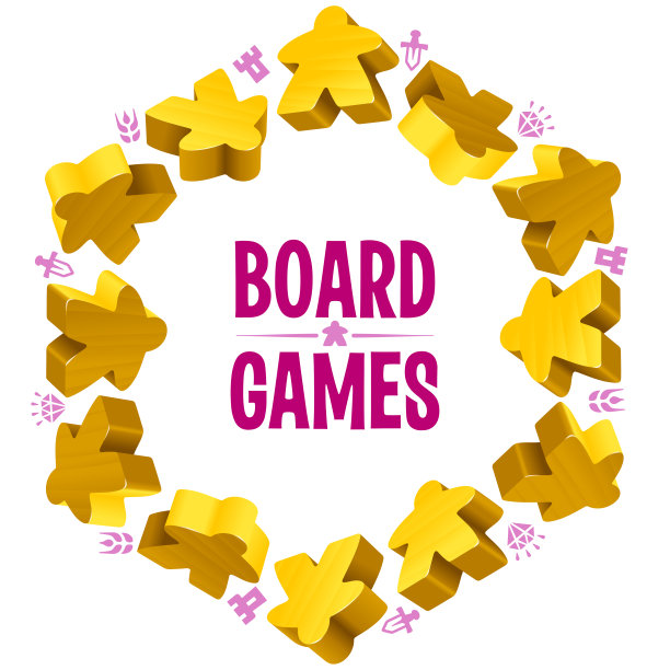 黄色meeples六角形框架图片下载