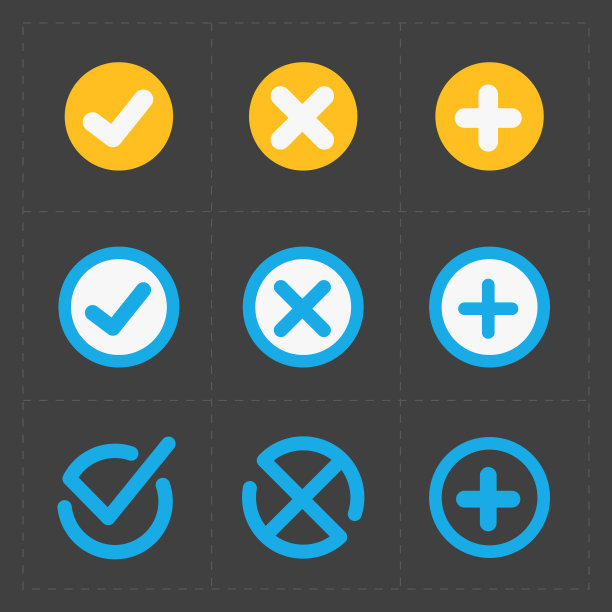 矢量彩色确认图标设置图片下载