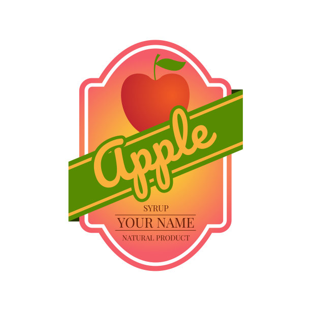 苹果糖浆标签图片下载